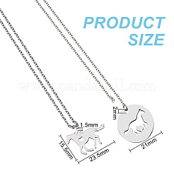 DIY 304 Stainless Steel Horse Pendant Necklace Making Kit&nbsp;DIY-DR0001-44