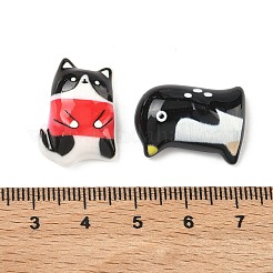 動物テーマの不透明樹脂カボション  混合図形  ミックスカラー  14~25x13.3~25.7x6.5~7.3mm&nbsp;RESI-C071-01