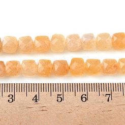 天然石トパーズ翡翠ビーズ連売り  多面カット  キューブ  6.5~7.5x6.5~7.5x6.5~7.5mm  穴：0.9~1mm  約60~61個/連  15.74~16.53''（40~42センチメートル）&nbsp;G-H078-C50-6mm