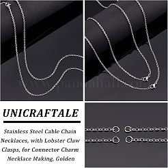 半完成品 304 ステンレススチール アズキチェーンネックレス  カニカン付き  コネクタチャームネックレス製作用  ステンレス鋼色  18.5インチ〜18.8インチ（47~47.8cm）  2mm  穴：2.5mm  12個/箱&nbsp;STAS-UN0038-66P