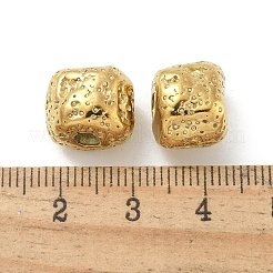304ステンレススチールビーズ  18KGP本金メッキ  長方形  10.5x13x10.5mm  穴：3mm&nbsp;STAS-F309-B03