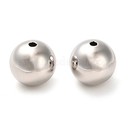 真鍮ビーズ  カドミウムフリー＆ニッケルフリー＆鉛フリー  ラウンド  プラチナ  16x15.5mm  穴：2.2mm&nbsp;KK-F870-01P-05