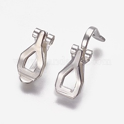 真鍮製クリップ式イヤリングパーツ  カドミウムフリー＆鉛フリー  銀色のメッキ  12.5x6x8.5mm&nbsp;KK-F785-01S