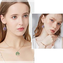 2 Sets Gemstone Copper Wire Wrapped Pendants&nbsp;FIND-FH0005-04