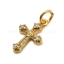 Brass Micro Pave Cubic Zirconia Charms&nbsp;KK-C134-26G