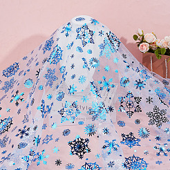 2M Polyester Snowflake Mesh Fabrics&nbsp;DIY-WH0622-389