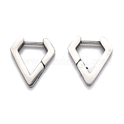 変色しにくい304ステンレススチール製フープピアス  ダイヤモンド形状  ステンレス鋼色  14.5x13x3mm  ピン：1mm&nbsp;STAS-H156-17A-P