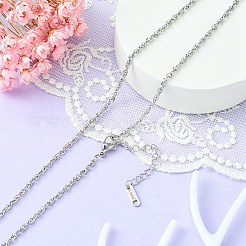 304ステンレススチールロープチェーンネックレス男性用女性用  ステンレス鋼色  15.87インチ（40.3cm）&nbsp;NJEW-YW0001-08