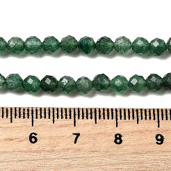天然の緑のイチゴクォーツビーズ連売り  多面カットラウンド  4~4.5mm  穴：0.7mm  約95個/連  14.96''（38cm）〜15.75''（40cm）&nbsp;G-D340-A03-4mm