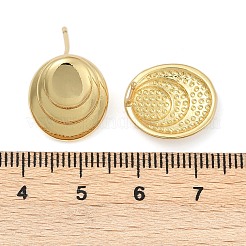 Oval Brass Stud Earrings&nbsp;EJEW-H154-09B-G