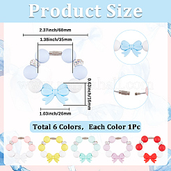 シリコンカップチャーム6個  ちょう結び＆ラウンド  ミックスカラー  156mm&nbsp;HJEW-SC00120