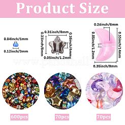 740個3種類の電気メッキガラスビーズ  混合図形  ミックスカラー  8x4mm  穴：1.2mm&nbsp;GLAA-PA0001-19