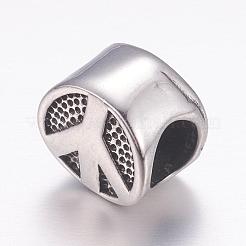 304 Stainless Steel European Beads&nbsp;STAS-P173-004AS