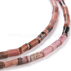 天然石ロードナイトビーズ連売り  コラム  4~5x2.2mm  穴：0.8mm  約85~99個/連  15.75インチ（40cm）&nbsp;G-G783-18
