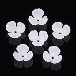 3-Petal ABS Plastic Imitation Pearl Bead Caps&nbsp;OACR-S020-20