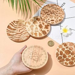 5Pcs 5 Colors Wood Coaster&nbsp;AJEW-CJ0001-67
