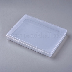 クリアプラスチックビーズ収納ケース  ヒンジ付き蓋付き  ビーズなど  長方形  透明  22.5x16.5x3.3cm&nbsp;CON-WH0070-02B