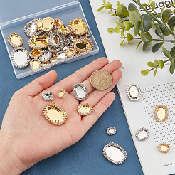 40Pcs 10 Styles Brass Cabochon Connector Setting&nbsp;RB-PH0001-19