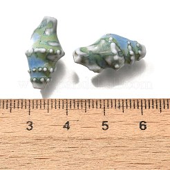 手作りの陶器ビーズ  巻き貝  アクア  20x10.5x10mm  穴：1.8mm&nbsp;PORC-H013-03-19