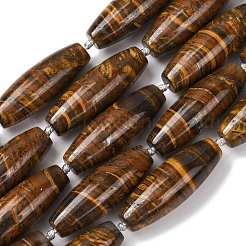 ナチュラタイガー 鉄ビーズ連売り  ライス  40.5~41.5x14~14.5mm  穴：1.2mm  約9個/連  15.20''~15.55''（38.6~39.5センチメートル）&nbsp;G-L654-G14-01