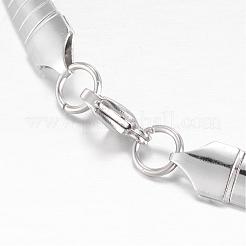 変色しない304ステンレススチールネックレス  カニカン付き  ステンレス鋼色  内径：13.7cm（5-3/8インチ）  8x2mm&nbsp;NJEW-D274-04P