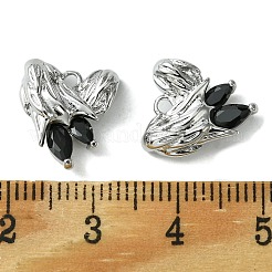 Brass Heart Charms&nbsp;KK-D092-02P-01