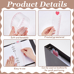 12Pcs 6 Colors Plastic Bookmark Page Marker Ruler&nbsp;AJEW-FG0005-06