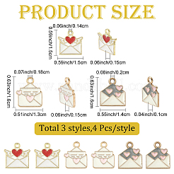 12Pcs 3 Styles Alloy Enamel Pendants&nbsp;ENAM-YW0006-80