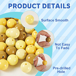 40Pcs 4 Colors Opaque Acrylic Beads&nbsp;MACR-TA0002-98
