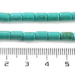 合成ターコイズビーズ連売り  染め  コラム  ライトシーグリーン  6x4mm  穴：1mm  約64個/連  15.5インチ&nbsp;X-TURQ-G120-4x6mm-13