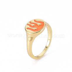 Alloy Enamel Wide Band Rings&nbsp;LS-RJEW-N034-002G-RS
