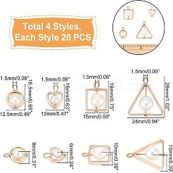 80Pcs 4 Style ABS Plastic Imitation Pearl Pendants&nbsp;PACR-CA0001-11