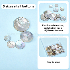 100Pcs 5 Styles Natural Shell Buttons&nbsp;BUTT-CY0001-29