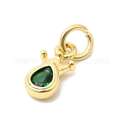 Brass Cubic Zirconia Charms&nbsp;KK-G554-01C-02