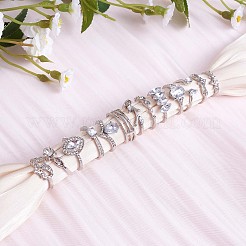 15Pcs 15 Style Crystal Rhinestone Teardrop & Horse Eye & Leaf Finger Rings&nbsp;JR938A