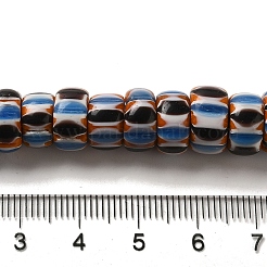 手作りのネパールランプワークビーズ  ロンデル  ライトブルー  9~12x4~7mm  穴：1.2~4mm  約105~118個/連  25.59~26.38インチ（65~67cm）&nbsp;LAMP-B023-06B-06