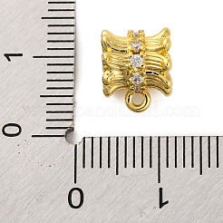 Rack Plating Brass Micro Pave Cubic Zirconia Tube Bails&nbsp;KK-Z070-24G