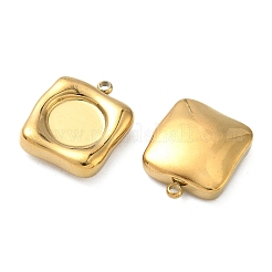 304ステンレススチールペンダントカボションセッティング  イオンプレーティング（ip）  正方形  19x16x5mm  穴：1.6mm  トレイのサイズ：10mm&nbsp;STAS-C167-07E-G