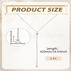 1Pc Stainless Steel Cable Chains Lariat Necklace&nbsp;NJEW-LP0004-29S