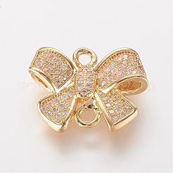 Brass Micro Pave Cubic Zirconia Links&nbsp;ZIRC-K062-06