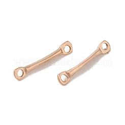 イオンプレーティング（IP）304ステンレススチールコネクタチャーム  フラットバーリンク  ローズゴールド  13x2.5x1mm  穴：1.2mm&nbsp;STAS-Q323-10RG
