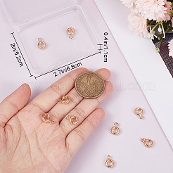 真鍮チューブベイル10個。  ループベイル  ニッケルフリー  リング保釈ビーズ  18KGP本金メッキ  12x8x3.5mm  穴：2mm  内径：4mm&nbsp;KK-BBC0009-18