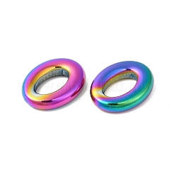 イオンプレーティング（IP）304ステンレス鋼リンクリング  オーバル  虹色  14x11x2.7mm  内径：8mm&nbsp;STAS-L268-002MC