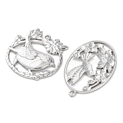 304ステンレススチールペンダント10個  鳥のチャーム  ステンレス鋼色  17~38x17~46x2~4mm  穴：1.2~3mm&nbsp;STAS-P432-06P