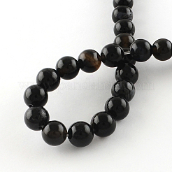 Natural Black Onyx Round Bead Strands&nbsp;X-G-R198-12mm