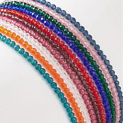 女性用10色ブリングガラスビーズストレッチブレスレットセット10個。  ミックスカラー  内径：2-1/8インチ（5.5cm）  1pc /カラー&nbsp;BJEW-JB08974