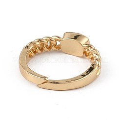 Enamel Rectangle Open Cuff Ring&nbsp;RJEW-L100-028G