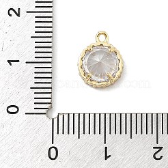 真鍮マイクロパヴェクリアキュービックジルコニアチャーム  14KGP本金メッキ  フラットラウンド  11x9x4.5mm  穴：1mm&nbsp;KK-B130-01G-03