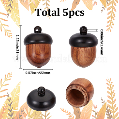 5Pcs Disconnectable Wood Pendants&nbsp;HJEW-SC0002-53