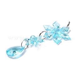 5Pcs Acrylic Transparent Icicle Snowflake Pendant Decorations&nbsp;HJEW-D003-01A